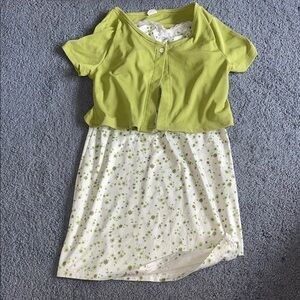 Green and White Kids Dress